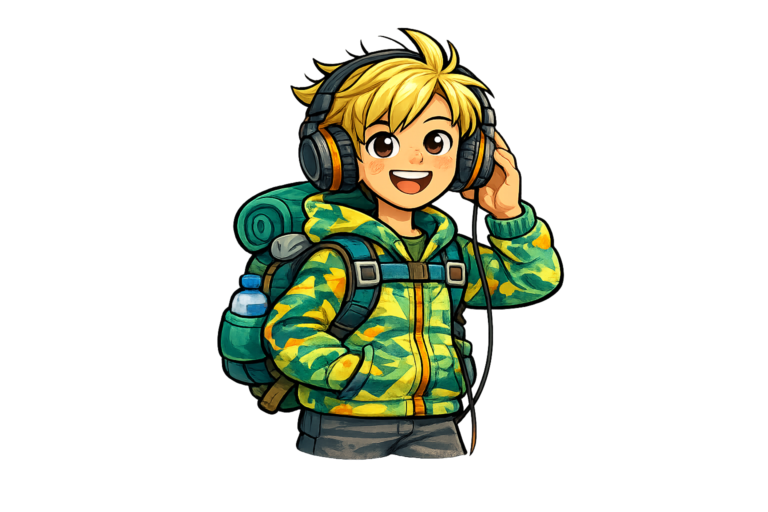 Joshua with headphones